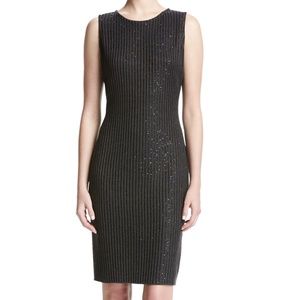 NWT St. John Couture Rib Sequinned Cocktail Dress